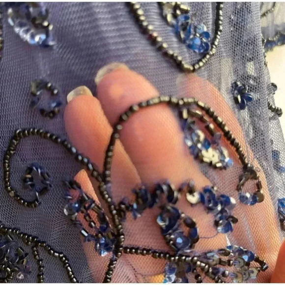 PISARRO NIGHTS Mesh Bead Embellished Gown- 8 - Picture 11 of 12